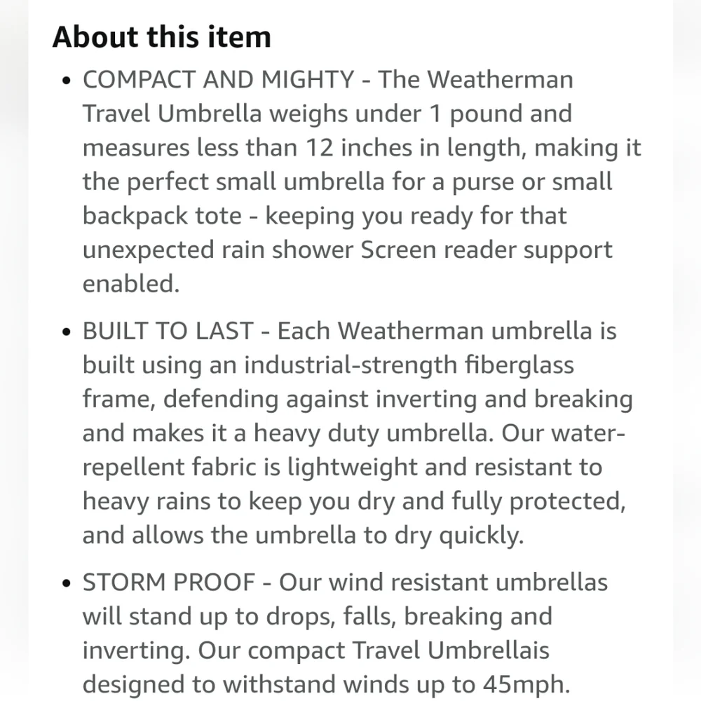 NEW Weatherman NORTHWESTERN UNIVERSITY Logo Travel Umbrella Black Wind Resistant - Picture 10 of 14